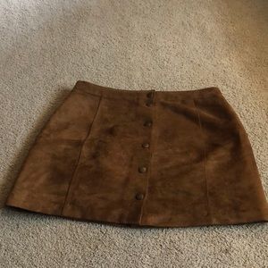Brown button up skirt